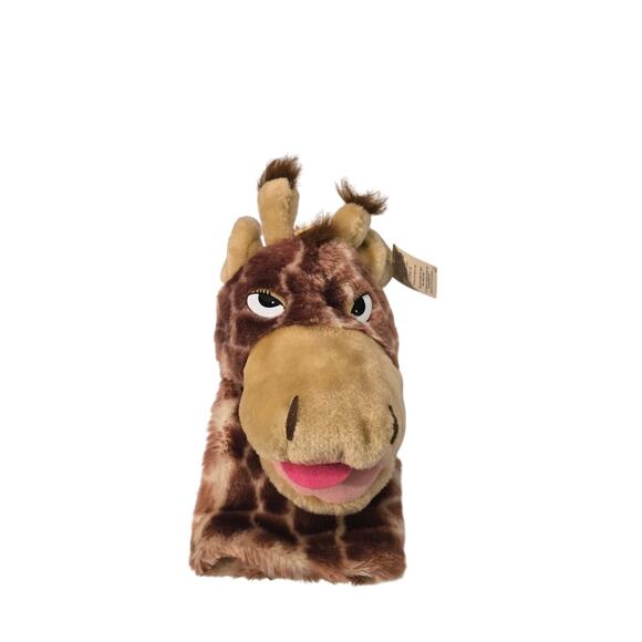 Geppeddo Giraffe Hand Puppet Realistic Face  Plush Doll 12” Soft - Picture 1 of 5